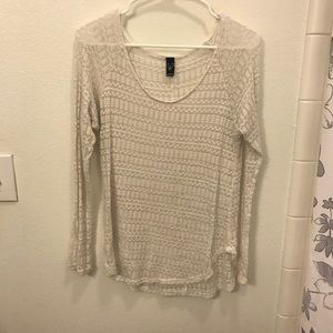 White knit sweater